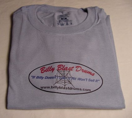 Billy Blast Logo Powder Blue Tee Shirt Large